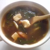 キムチ鍋の素で作るクリームチーズ入りの野菜スープ